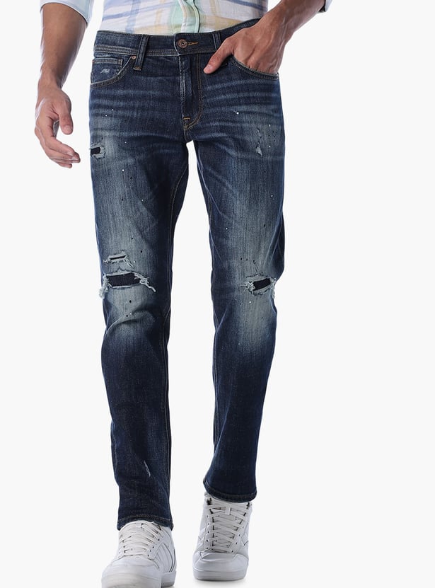 JACK & JONES Whiskered Slim Straight Jeans