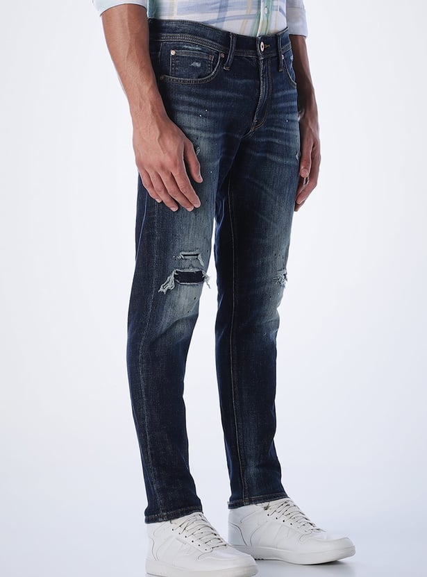 JACK & JONES Whiskered Slim Straight Jeans