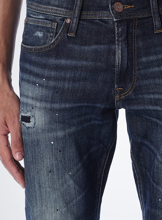 JACK & JONES Whiskered Slim Straight Jeans