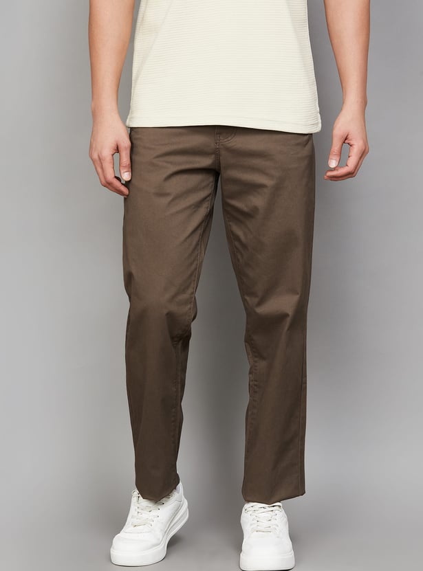 JACK & JONES Solid Regular Fit Trousers