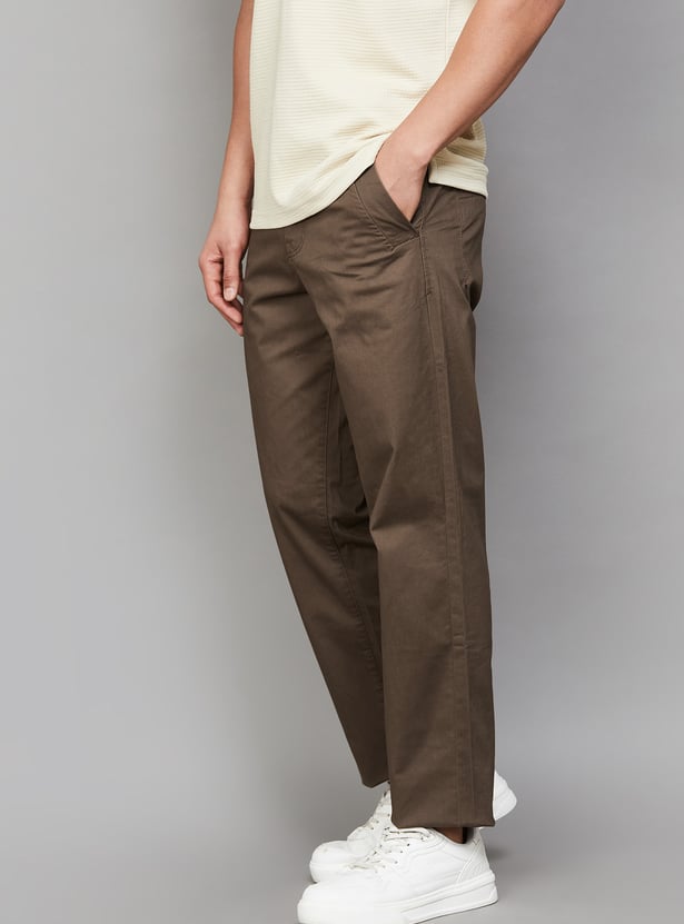 JACK & JONES Solid Regular Fit Trousers