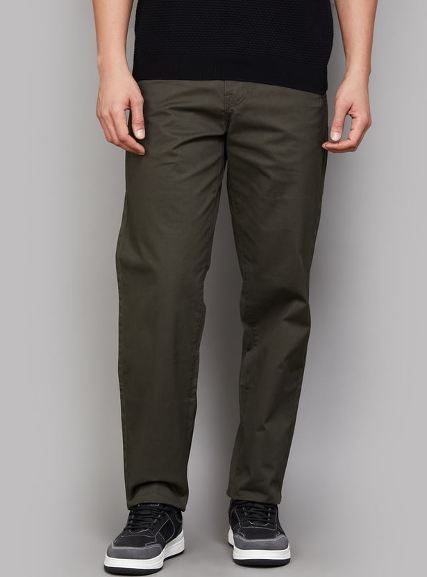 JACK & JONES Solid Regular Fit Trousers