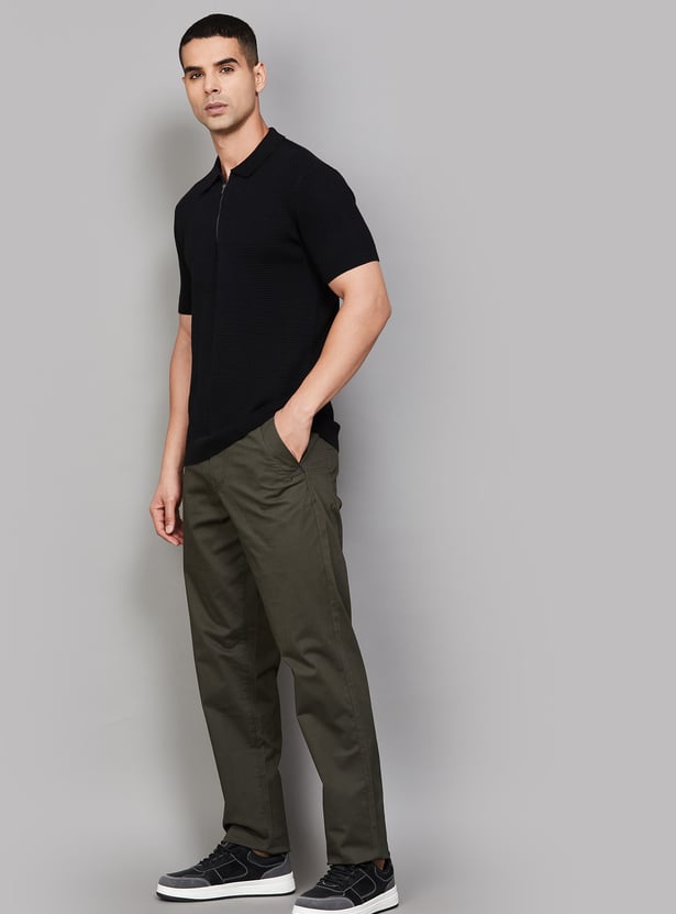 JACK & JONES Solid Regular Fit Trousers