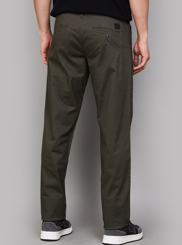 JACK & JONES Solid Regular Fit Trousers