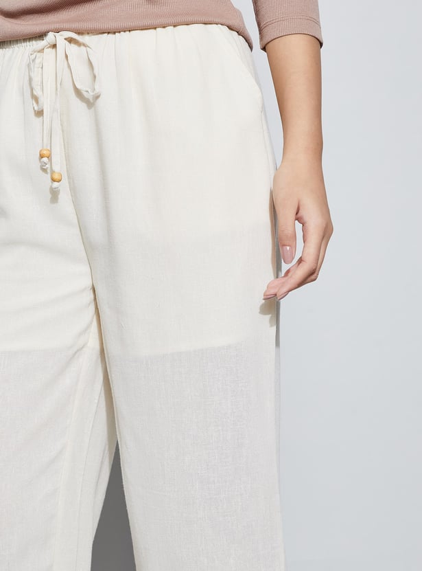 FAME FOREVER Solid Wide-Leg Trousers
