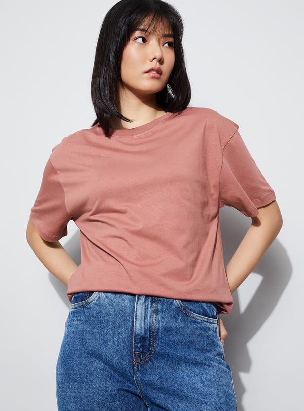 FAME FOREVER Solid Boxy T-shirt