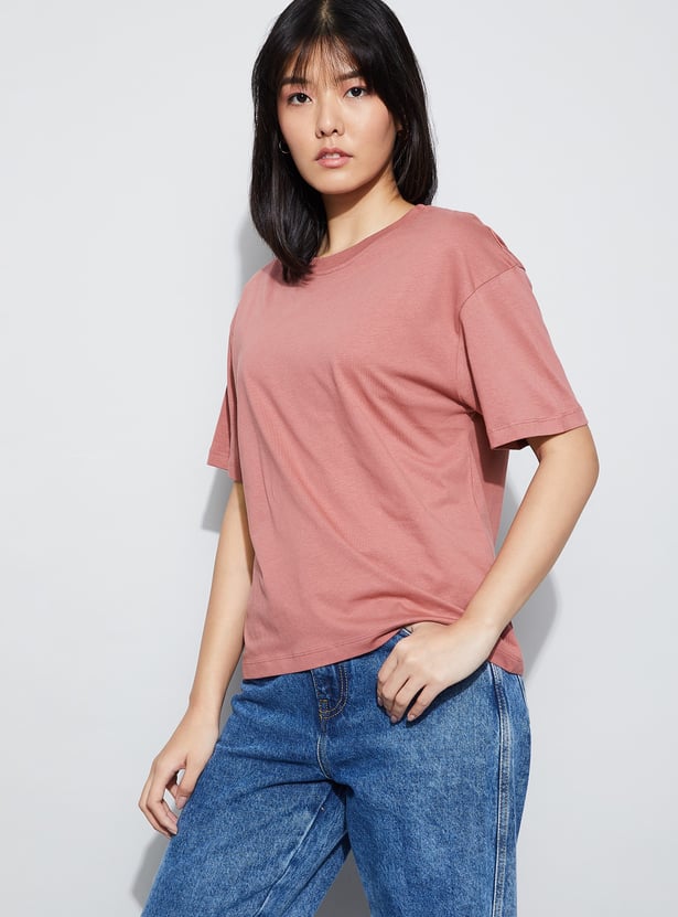 FAME FOREVER Solid Boxy T-shirt