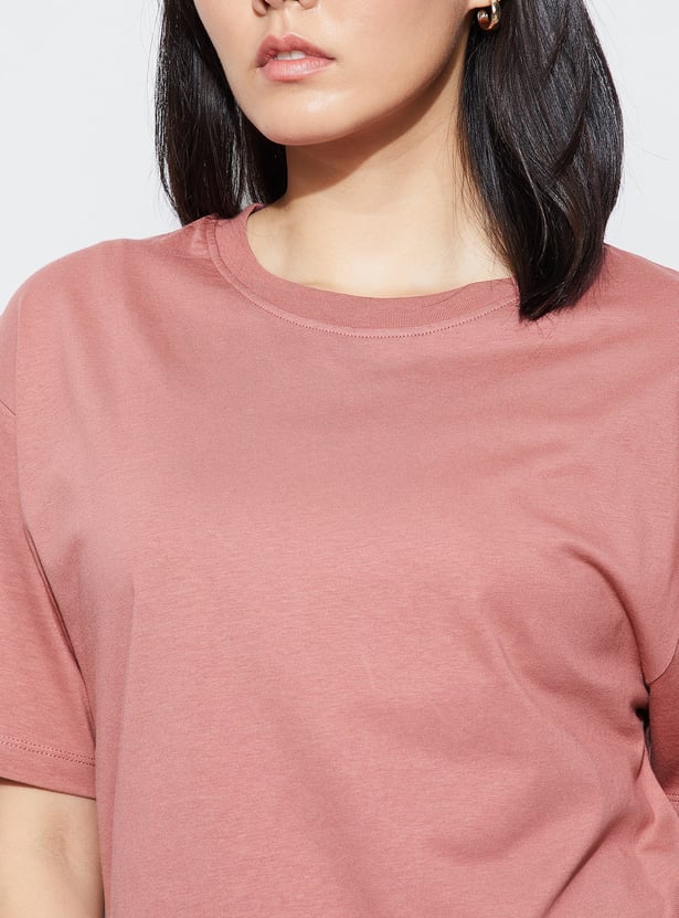 FAME FOREVER Solid Boxy T-shirt