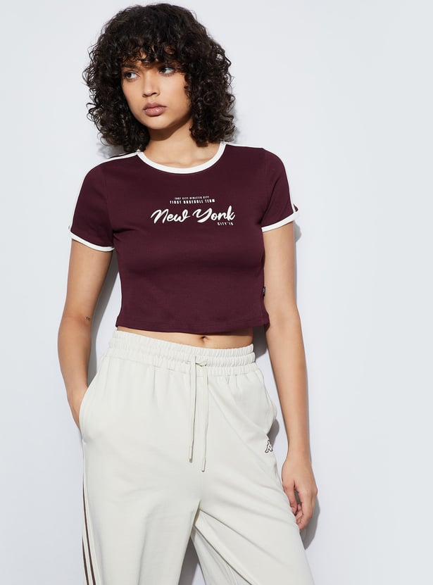 KAPPA Typographic Print Crop T-shirt