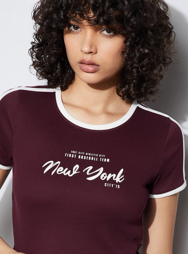 KAPPA Typographic Print Crop T-shirt