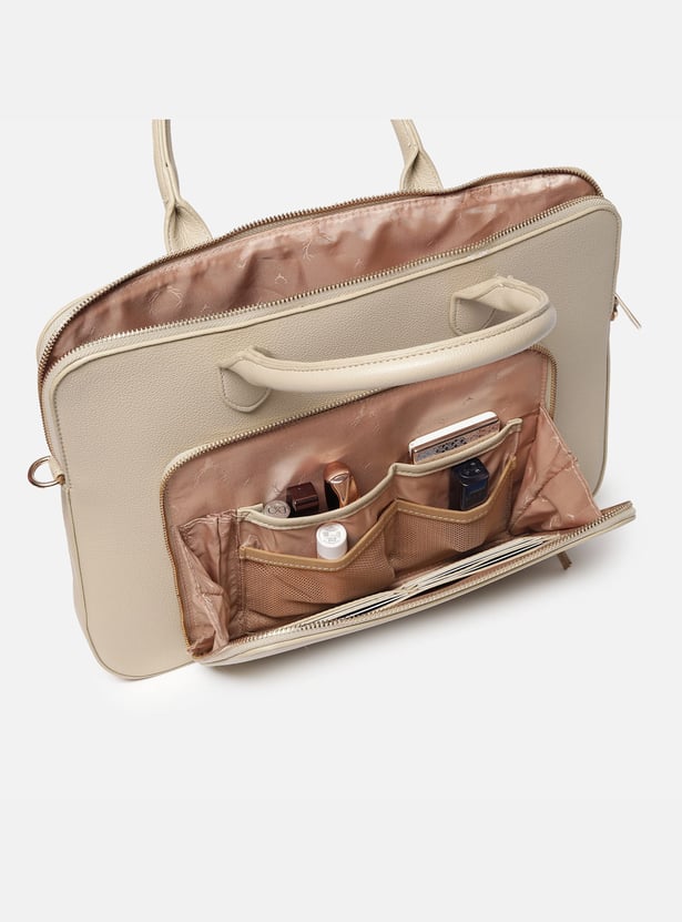 ALLEN SOLLY Embroidered Laptop Bag