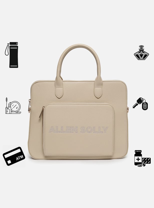 ALLEN SOLLY Embroidered Laptop Bag