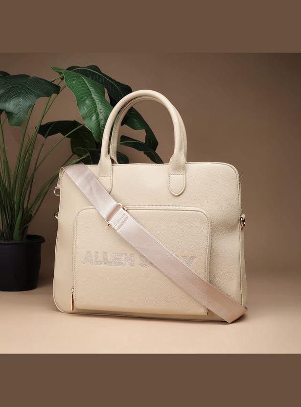 ALLEN SOLLY Embroidered Laptop Bag