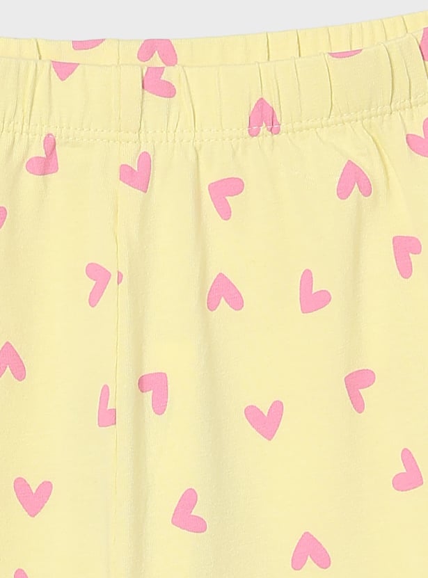 FAME FOREVER Girls Heart Print Elasticated Leggings