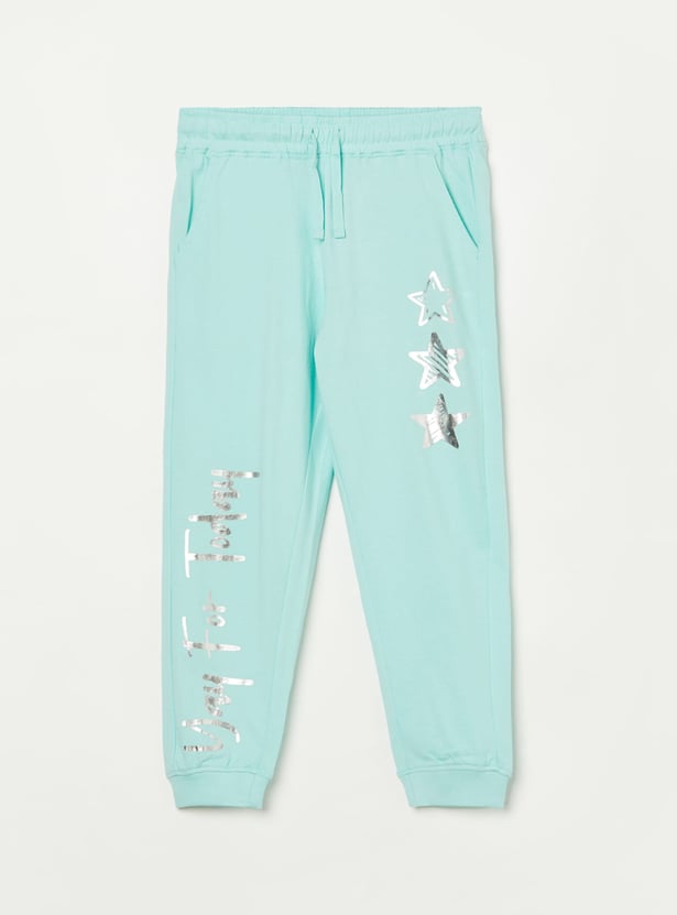 FAME FOREVER Girls Metallic Print Joggers