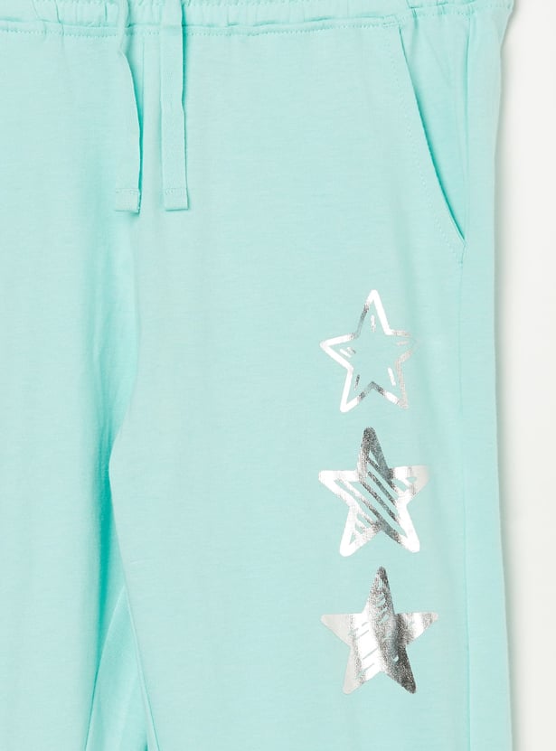 FAME FOREVER Girls Metallic Print Joggers