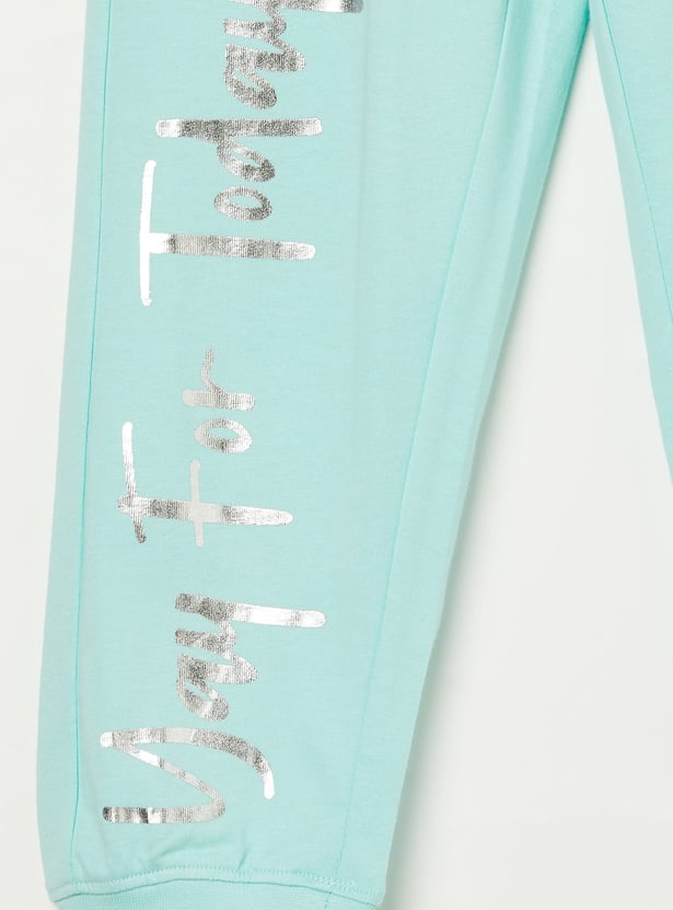 FAME FOREVER Girls Metallic Print Joggers
