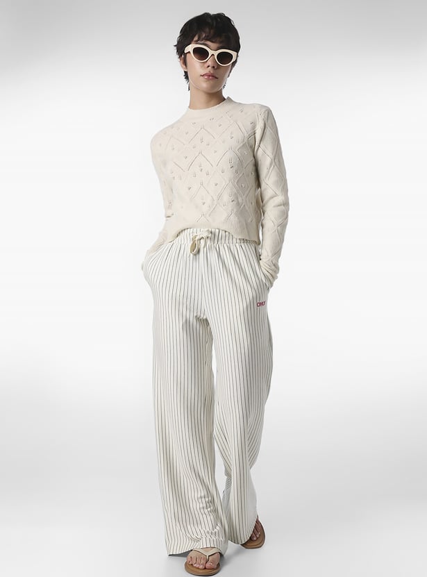 ONLY Striped Wide-Leg Trousers