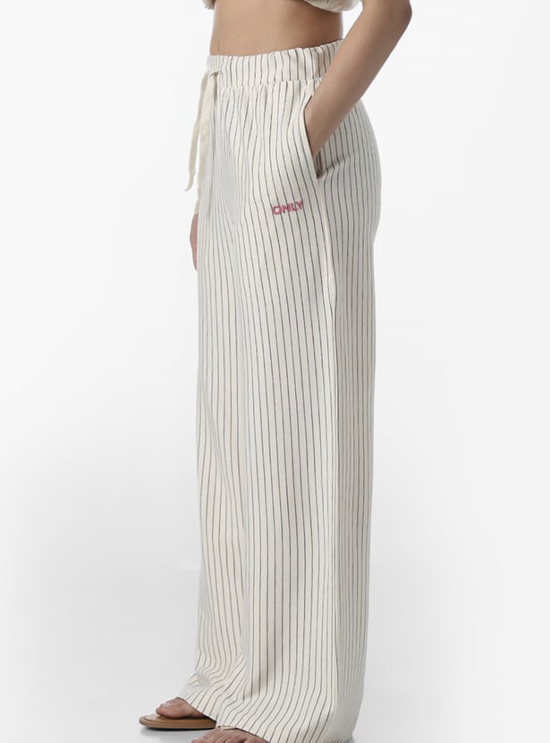 ONLY Striped Wide-Leg Trousers