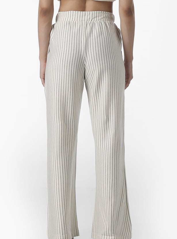 ONLY Striped Wide-Leg Trousers