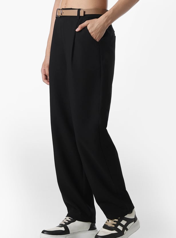 ONLY Solid Barrel Fit Trousers with Belt