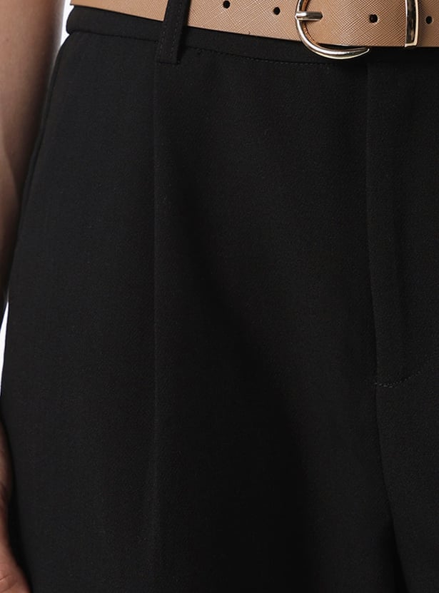 ONLY Solid Barrel Fit Trousers with Belt