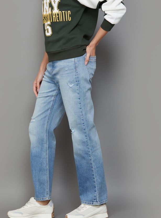 ONLY Embroidered Straight Fit Jeans