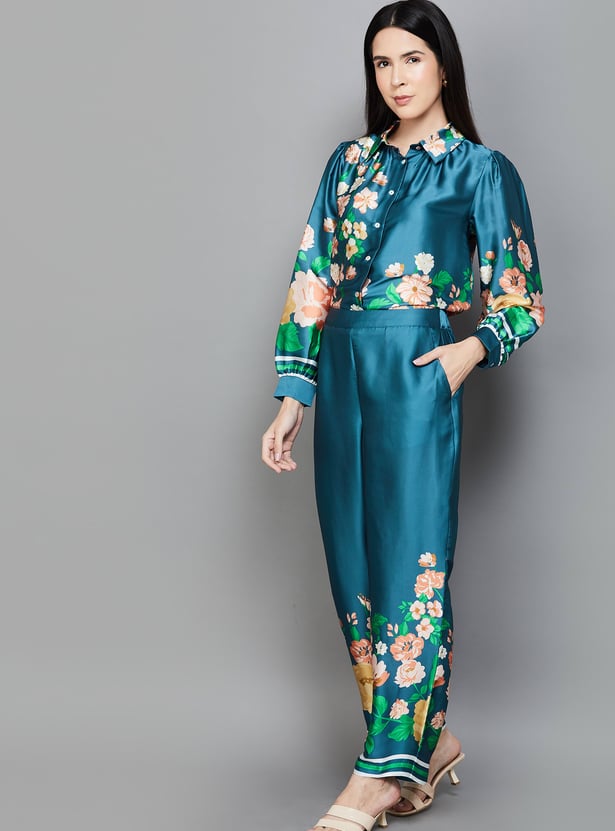 VERO MODA Floral Print Wide Leg Trousers