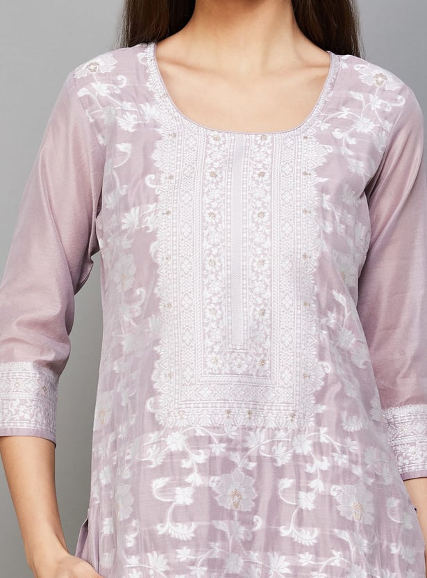 LIBAS Woven Straight Kurta Set