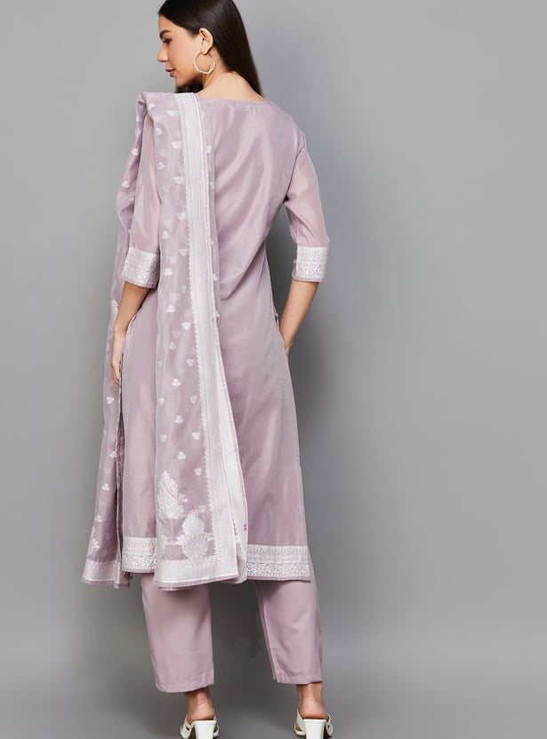 LIBAS Woven Straight Kurta Set