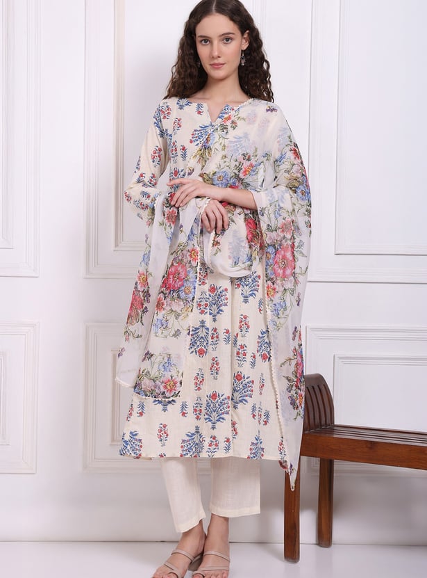 W Floral Printed Dupatta