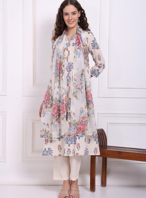 W Floral Printed Dupatta
