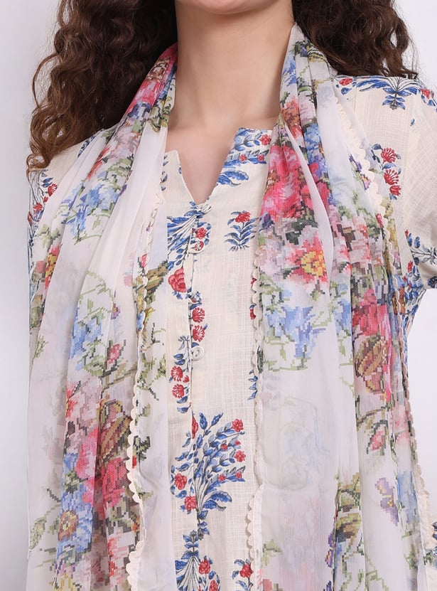 W Floral Printed Dupatta