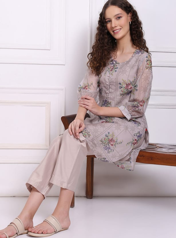 W Floral Print Straight Kurta Set