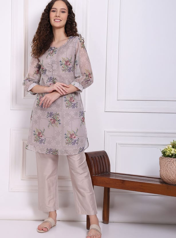 W Floral Print Straight Kurta Set