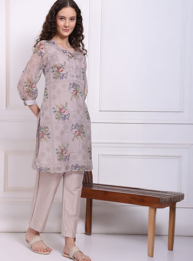 W Floral Print Straight Kurta Set