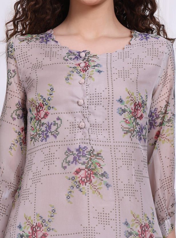 W Floral Print Straight Kurta Set