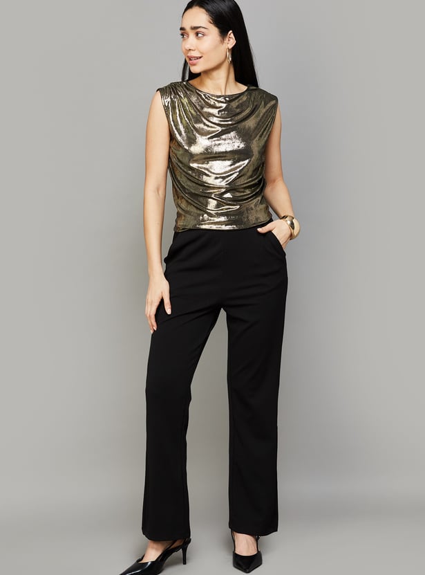 RAREISM Shimmery Boat Neck Top