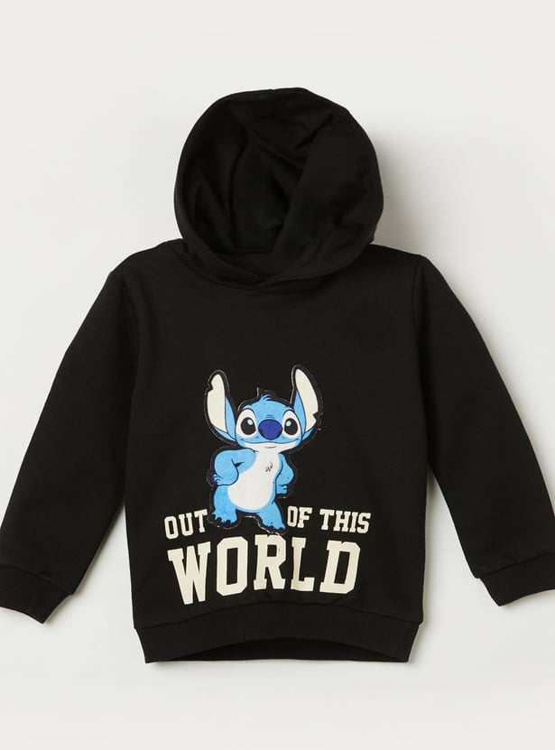 JUNIORS Boys Lilo and Stitch Printed Hooded Sweatshirt