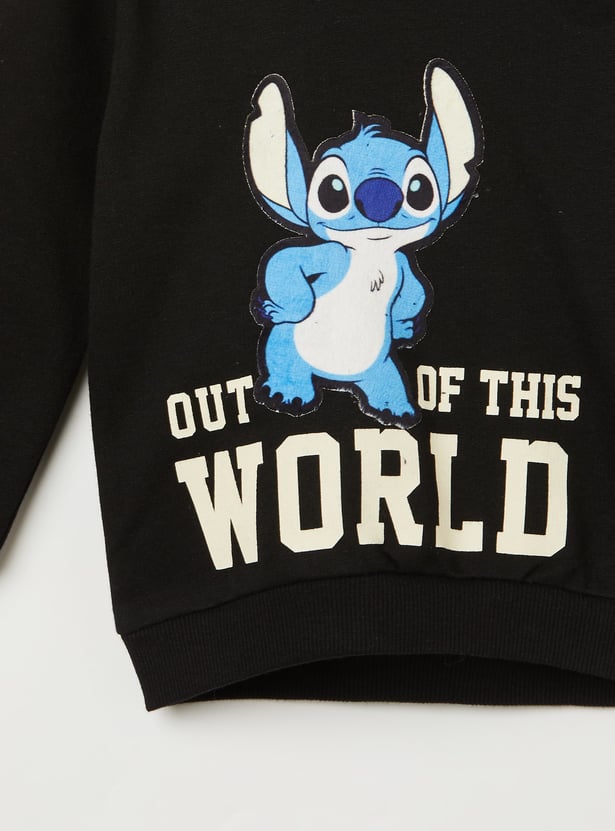 JUNIORS Boys Lilo and Stitch Printed Hooded Sweatshirt