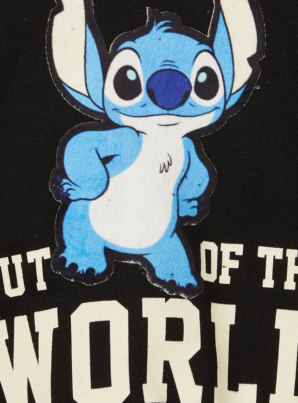JUNIORS Boys Lilo and Stitch Printed Hooded Sweatshirt