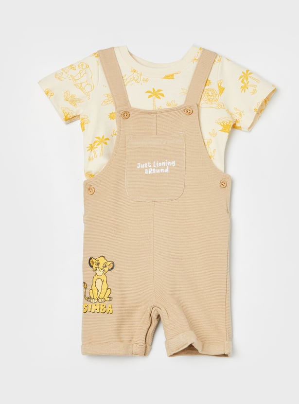 JUNIORS Boys Simba Dungarees with T-shirt