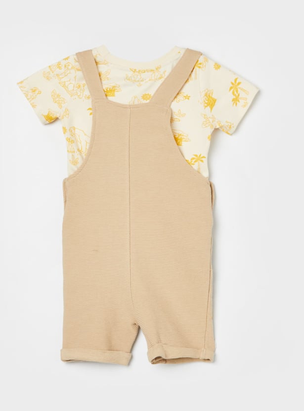 JUNIORS Boys Simba Dungarees with T-shirt