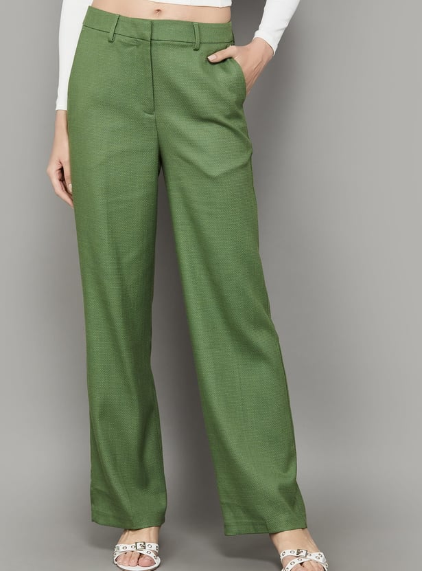 VAN HEUSEN Woven Flat Front Trousers