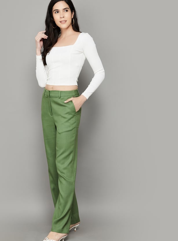 VAN HEUSEN Woven Flat Front Trousers