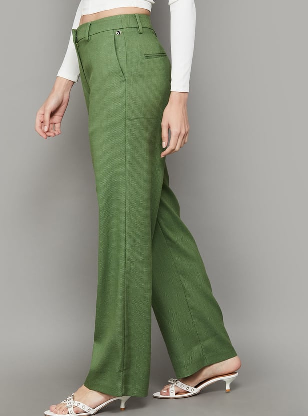 VAN HEUSEN Woven Flat Front Trousers
