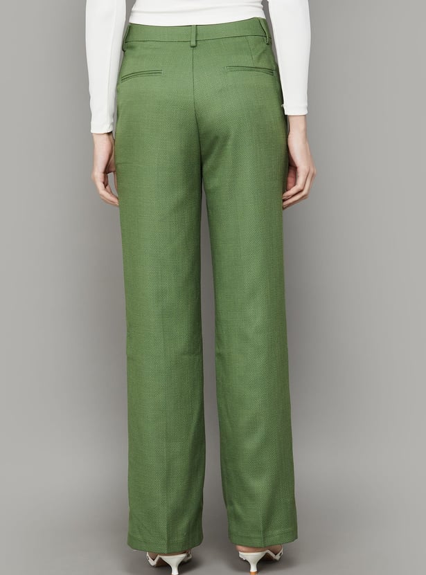 VAN HEUSEN Woven Flat Front Trousers