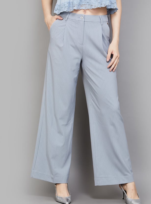 VAN HEUSEN Striped Wide Leg Trousers
