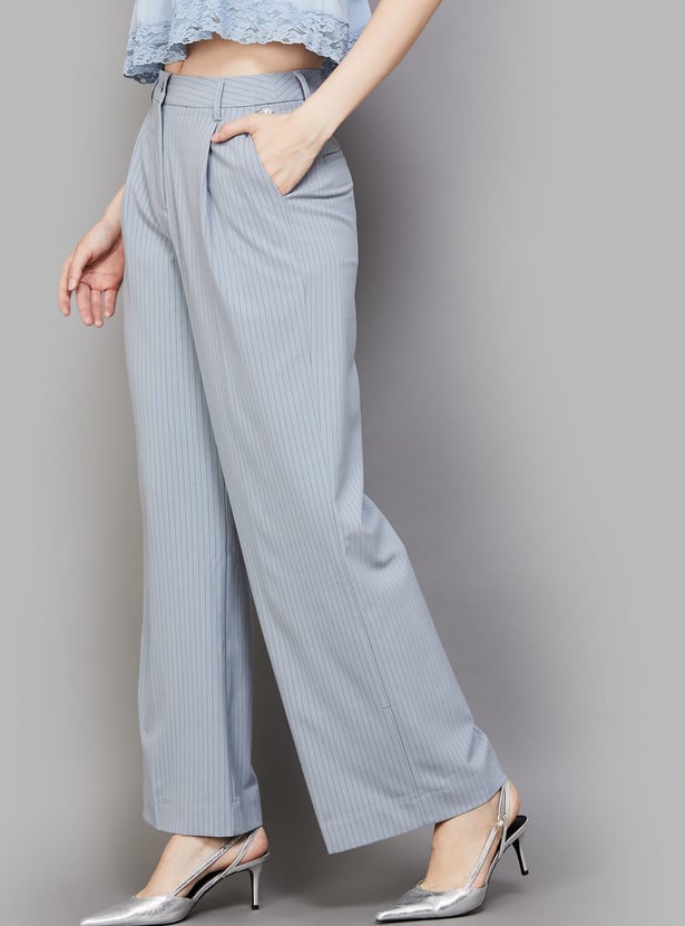 VAN HEUSEN Striped Wide Leg Trousers