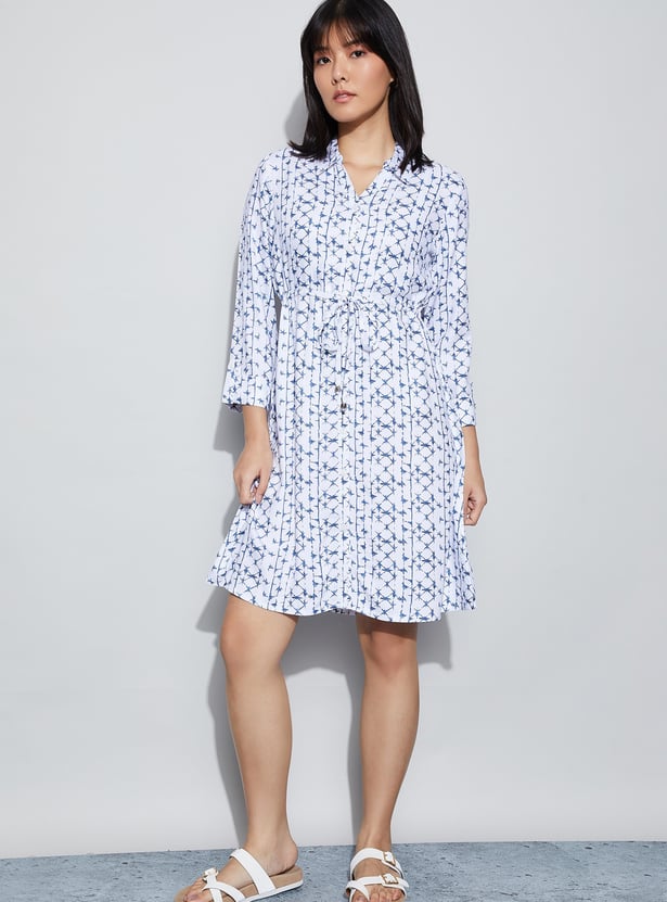FAME FOREVER Printed Shirt Dress